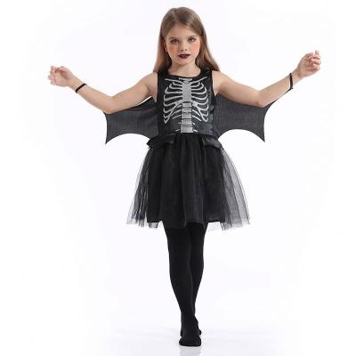 China Halloween Party Cosplay Performance Girls Bat Cosplay Awesome Skeleton Bones Costume Halloween Costumes For Girls Tutu Dresses for sale