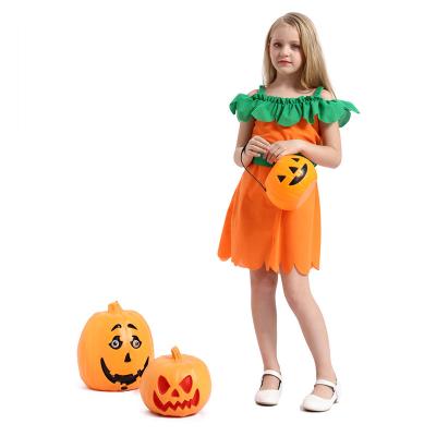 China Fancy Kids Costume Wholesale Girls Pumpkin Dress Up Halloween Kids Cosplay Witch Profession Costume for sale