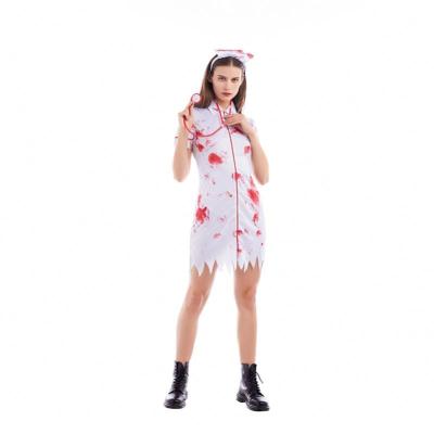 China Nurse Costume Halloween Zombie Cosplay Nurse For Women Hospital Bloody Nurse Cosplay Outfit For Carnival Role Play Fancy Dress for sale