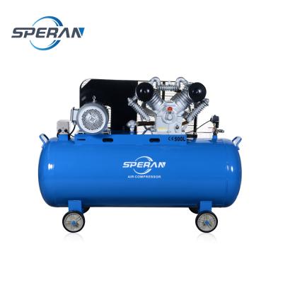 China Best Price 10 Hp 500L Lubricated Industrial Electric Belt Driven High Pressure Air Compressor With Wheel for sale