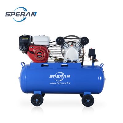 China Best Price Lubricated Cylinder 2 100 Liter Piston Industrial Air Compressors With Gasoline Engine for sale