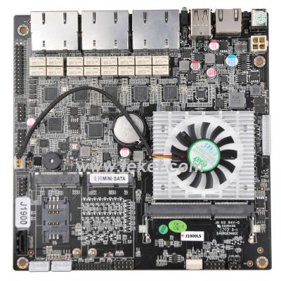 China Server/Workstation Intel Celeron J1900 Mini-ITX firewall network security motherboard J1900LS with 6 LAN ports for sale