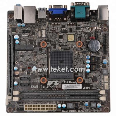 China ECS AMD AM1 Socket Athlon Sempron Desktop PCI Express X16 APU Supports DirectX KAM1-I Mini-ITX 11.1 Motherboard for sale