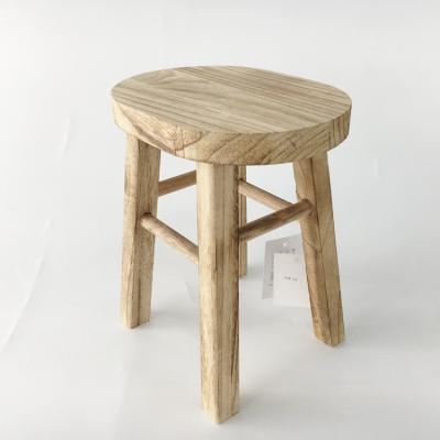 China FIXED unfinished paulownia design wooden stools for workshop for sale