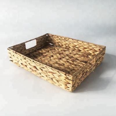 China Natural Hyacinth Viable Basket Water Color Tray Basket for sale