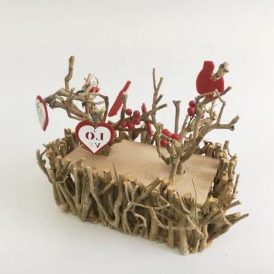 China 2018 Hot Sales Christmas Tabletop Eco-friendly Rectangular Branch Decor Tea Tree Decoration Crafts Miniature Garden for sale