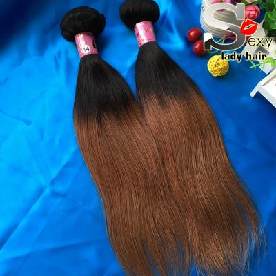 China Remy Ombre Two Tone straight Hair Extensions Cheap virgin Bundles Remy Human Hair From China Suppliers for sale