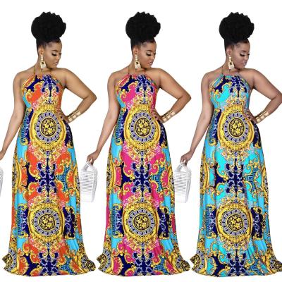 China 2021 Anti-wrinkle Summer Dresses Paisley Printed Dress Fashion Milk Women African Silk Dresses for sale