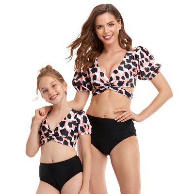 China Breathable Mommy And Me Leopard Print Kids Swimwear Swimwear For Girl 12 Year Old for sale