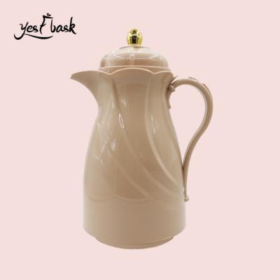 China Good Price 1L Lifeng Business Vacuum Flask Rose Vacuum Plastic Glass Jug Thermos Arabic Coffee Teapot for sale