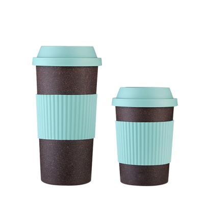 China PORTABLE Hot Sale 400ml Water Bottle Water Bottle Food Grade Fiber Plastic Biodegradable Wheat Straw Coffee Cup for sale