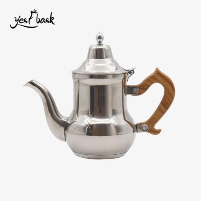 China Business New Design Arabic Morocco Stainless Steel Single Wall Teapot for sale