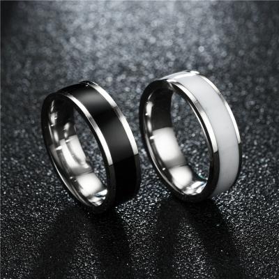 China 2022 New Classic Ring Men Fashion Stainless Steel Finger Ring For Men Jewelry Gift Simple Width 6mm Round CLASSIC 2022 for sale