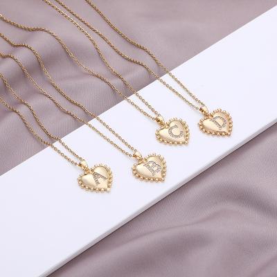 China 2021 New Gold Color Link Chain Cute Classic Necklace Letter Heart Cute Dangling Women Necklace For Women Jewelry Gift for sale