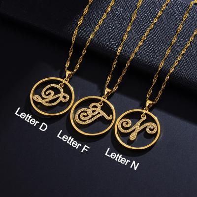 China 2021 Trendy New Fashion Letter Pendant Necklace Women Simple Pave Zircon Rope Chain Necklace For Women Jewelry Gift for sale