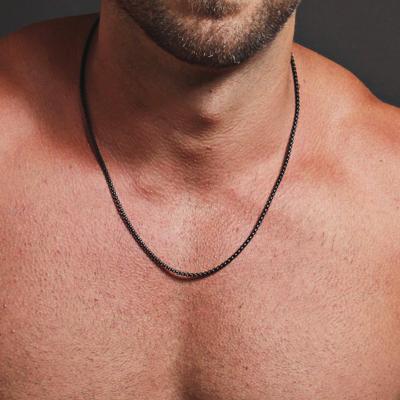 China New Fashion Punk Box Chain Necklace Mens Width 2.5/3/4/5mm Stainless Steel Necklace For Men Jewelry Gift for sale