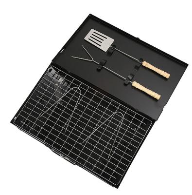 China Easily Cleaned Outdoor Portable Black Charcoal Barbecue Grill With BBQ Tools for sale