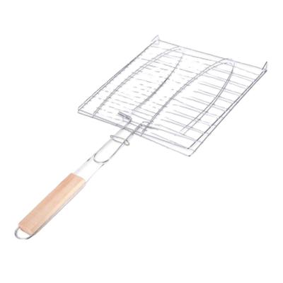 China Easily Cleaned Grilled Non-Stick Wire Mesh Grill Net BBQ Grill Basket Clip for Fish & Vegetable & Steak for sale