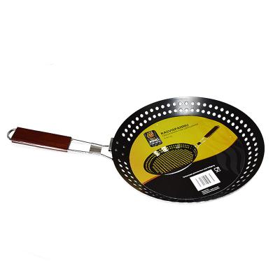 China 2021 Non-stick Barbecue Grilling Round BBQ Pan Grill Tools Set Non Sticked Basket BBQ Topper for sale