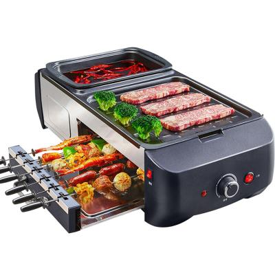 China Easily Cleaned Family Gathering Multi Function Indoor Barbecue Controlled Electric Grill BBQ Grill Zesn for sale