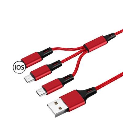 China 3in1 Transmission Data+Data USB Cable For iPhone Fast Charger Charging Cable For Android Phone Type C Xiaomi Huawei Samsung Charger Wire For iPad for sale