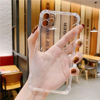 China iphone8plus mobile phone shell apple 12 four-corner anti-drop silicone cover device shockproof transparent airbag for sale