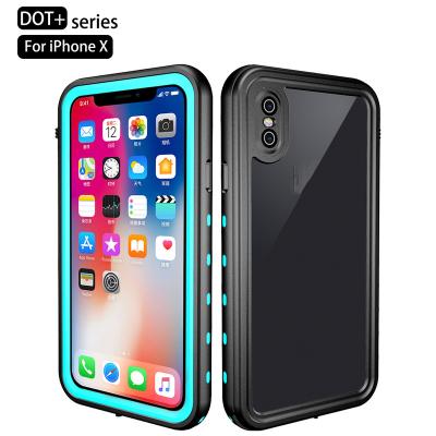 China Custom Transparent Shockproof Shockproof Full Cover TPU Phone Waterproof Case For iPhone X Xs for sale