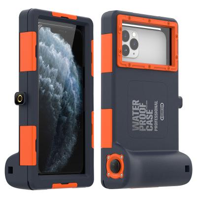 China Full Coverage Strong-Quality Shockproof Standard 15 Meters Waterproof Diving Phone Case Shell For Samsung /IPhone With Lanyard for sale