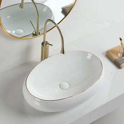 China Countertop Bathroom Above Basin Wash Basin Easy Clean Ceramic Art Sink for sale