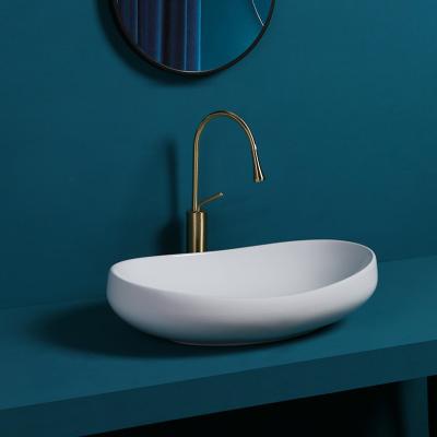 China Snooth Countertop Snooth Easy Clean Bathroom Wash Basin Surface Type Ceramic Wash Basin for sale