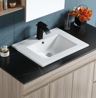 China Easy Clean White Ceramic Wash Basin Bathroom Basin Cabinet Vessel Table Top Sink for sale