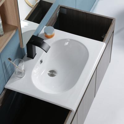 China Modern Design Easy Clean Slim Edge Wash Basin Bathroom 610mm Vanity Sink White Single Basin for sale