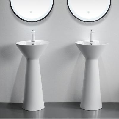 China Easy Clean Wash Basin Pedestal Bathroom Unique Pedestal Sinks for sale