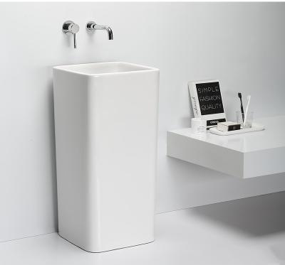 China High Quality Easy Clean Wash Basin Bathroom Pedestal Sink Standing Ceramic Pedestal Wash Basin for sale