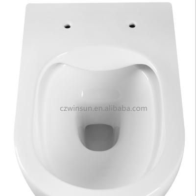 China Modern Bathroom Ceramic One Piece Toilet WC Wall-hung Fit Bowl For Hotel for sale