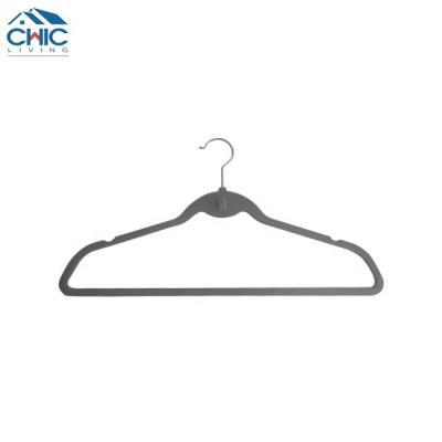 China Non-slip Space Saving Suit Hangers Multifunctional Velvet Coat Hangers 360 Degree Swivel Hook With Cacsade Hook For Clothes for sale