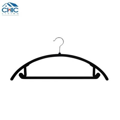 China Velvet Coat Hangers Multifunctional Non-Slip Resistant Suit Hangers No Thin Shoulder Bump For Clothes for sale