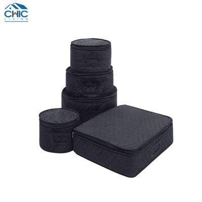 China Sustainable new design stitched crockery storage 5 pieces to protect or transport crockery around the plate and cup pad for sale