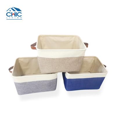 China Viable Storage Box Clothes Organizer Toy Storage Box Fabric Canvas Foldable Canvas Baskets for sale