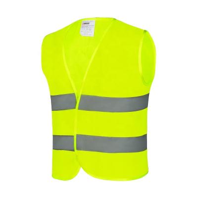 China 100% Polyester Knit OME Service EN ISO 20471 Adults Summer Unisex Breathable Pocket High Visibility Jackets Yellow Reflective Vest for sale