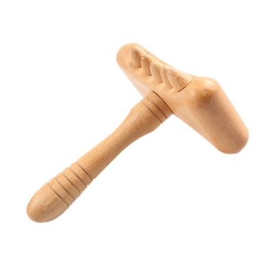 China Wooden Lymphatic Massager T-shape Drainage Tool Massage Body Therapy Gua Sha Tools For Body Muscle Tension Pain Relief for sale