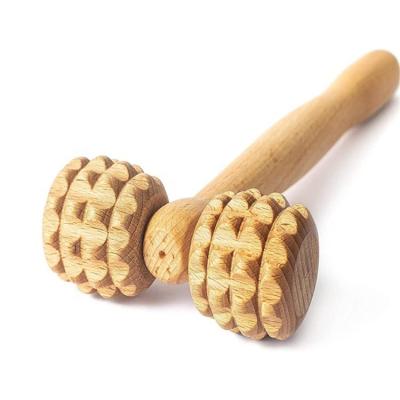 China T-shape Body Massage Roller Multifunctional Wooden Roller Therapy Massage Tool for sale