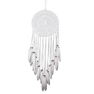 China Wholesale Custom Handmade Dreamy Feather Pentagon Indian Home Decor Europe Dream Catcher With LED Light For Valentine's Day Gift for sale