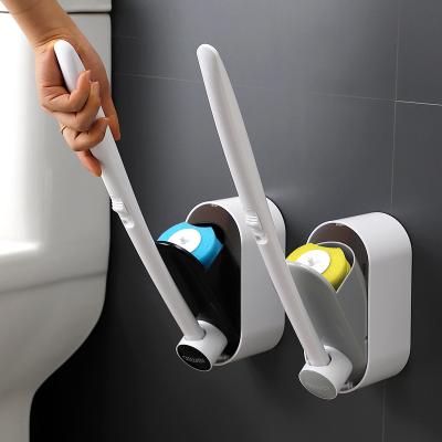 China Single Disposable Toilet Brush Without Long Dead Angle Handle Cleaning Tools Household Cleaner Brush Bathroom Accessories For Toilet for sale