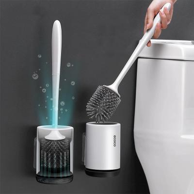 China Morden TPR Simple Toilet Brush and Holder Quick Drain Cleaning Brush Tools for Toilet Household WC Bathroom Accessory Sets for sale