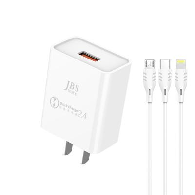 China Portable Cellphone 5V 2.4A Dual Ports Mobile Phone USB Travel Fast Charger Kits With Micro Cable Wall Power Adapter for sale