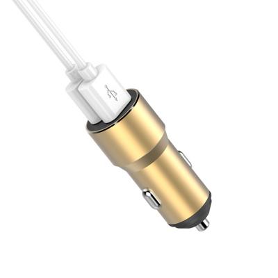 China QC2.0 Dual USB Adapter Metal Car Charger 5V Cigarette Socket Smart Fast Charging Lighter Car Charger for sale