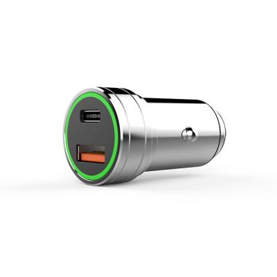 China Fully Compatible QC2.0 Dual USB Car Charger PD 20W Fast Charging Customizable Wholesale Portable Charger for sale