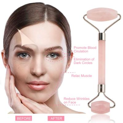 China Wrinkle 2021 best price remover and gua sha set rose massager jade roller jade facial roller with gift box for sale