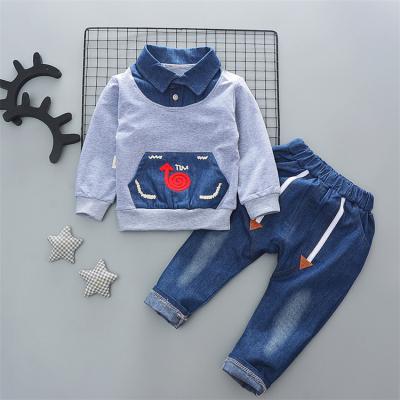 China Super Soft Boys Clothing Sets Spring Autumn Cute Two Pieces Outfits Sleeve Tops Along With Pants Kids Clothes Boys Baby for sale